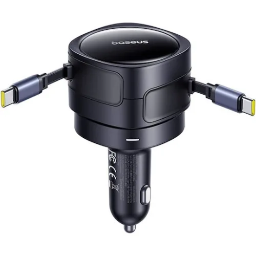 Baseus Φορτιστής Αυτοκινήτου 60W Γρήγορης Φόρτισης μαζί με Καλώδιο Type-C Μαύρος