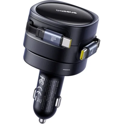 Baseus Φορτιστής Αυτοκινήτου 60W Γρήγορης Φόρτισης μαζί με Καλώδιο Type-C Μαύρος