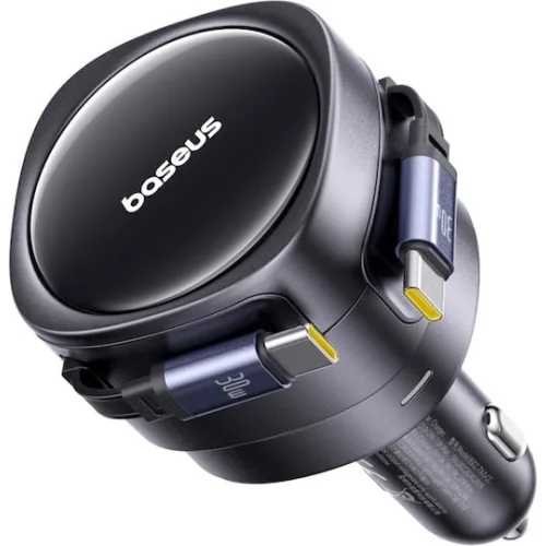 Baseus Φορτιστής Αυτοκινήτου 60W Γρήγορης Φόρτισης μαζί με Καλώδιο Type-C Μαύρος