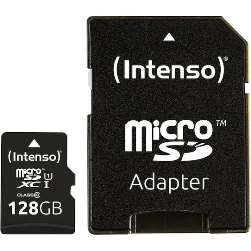 Intenso Premium microSDXC 128GB Class 10 U1 UHS-I με αντάπτορα