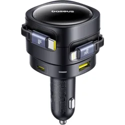 Baseus Enjoyment Max Φορτιστής Αυτοκινήτου 90W Γρήγορης Φόρτισης με Θύρες: 1xUSB 1xType-C μαζί με Καλώδιο Type-C / Lightning Μαύρο Χρώμα