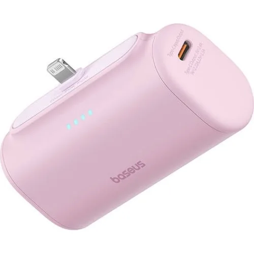 Baseus Compact Lightning Edition Power Bank 5000mAh 20W με Θύρα USB-C Ροζ
