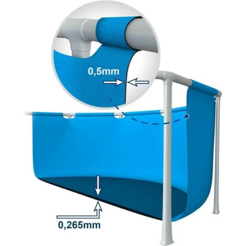 Intex Στρογγυλή Πισίνα PVC με Μεταλλικό Σκελετό 244x74εκ. Ροζ