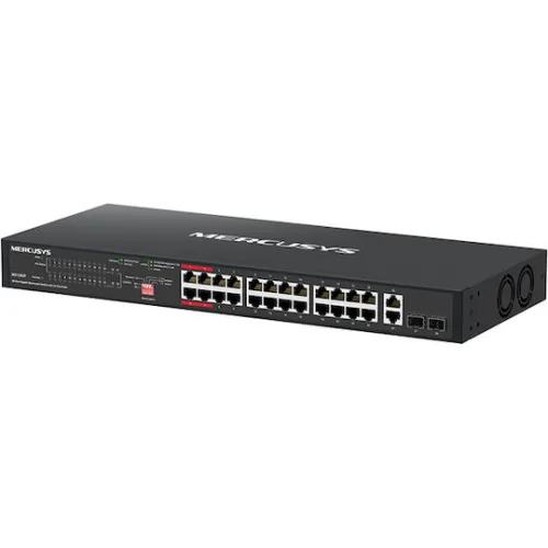 Mercusys MS128GP Unmanaged L2 PoE+ Switch με 24 Θύρες Gigabit (1Gbps) Ethernet και 2 SFP Θύρες