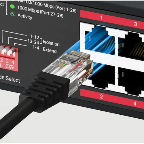 Mercusys MS128GP Unmanaged L2 PoE+ Switch με 24 Θύρες Gigabit (1Gbps) Ethernet και 2 SFP Θύρες
