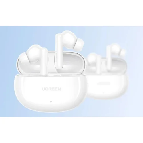 Ugreen WS205 HiTune Hybrid In-ear Bluetooth Handsfree Ακουστικά με Αντοχή στον Ιδρώτα και Θήκη Φόρτισης Λευκά