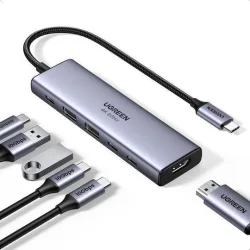 Ugreen CM511 USB-C Docking Station με HDMI 4K PD Γκρι