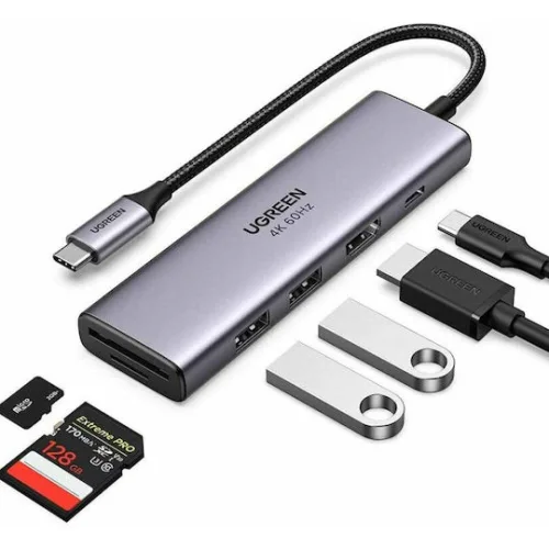 Ugreen CM511 USB-C Docking Station με HDMI 4K PD Γκρι