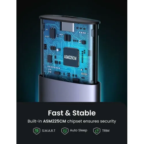 Ugreen CM400 Θήκη για Σκληρό Δίσκο M.2 PCI Express NVME με σύνδεση USB 3.1 Type-C σε Γκρι χρώμα