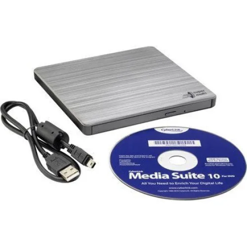 Hitachi-LG Data Storage Εξωτερικός Οδηγός Εγγραφής/Ανάγνωσης DVD/CD για Laptop / Desktop Ασημί