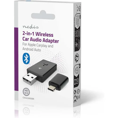 Nedis Ckaa2400bk Αντάπτορας Αυτοκινήτου Ασύρματο Android Auto Apple Carplay Nedis