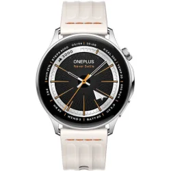 OnePlus Watch Lite Stainless Steel 45mm Αδιάβροχο με Παλμογράφο (Ασημί)