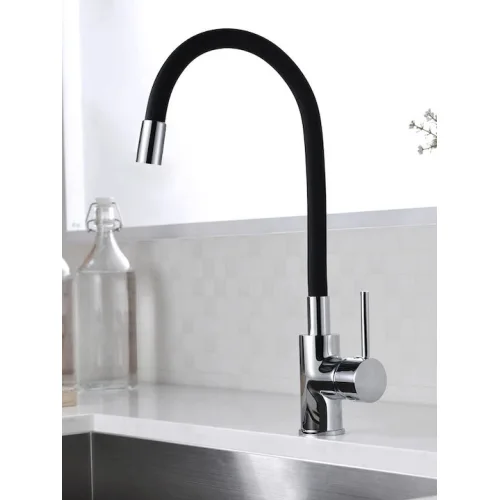 Bruno Ψηλή Σπαστή Μπαταρία Κουζίνας Πάγκου Inox Μαύρη