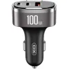 XO CC61 Φορτιστής Αυτοκινήτου 100W 3A με Θύρες: 1xUSB 2xType-C μαζί με Καλώδιο Lightning Μαύρο Χρώμα