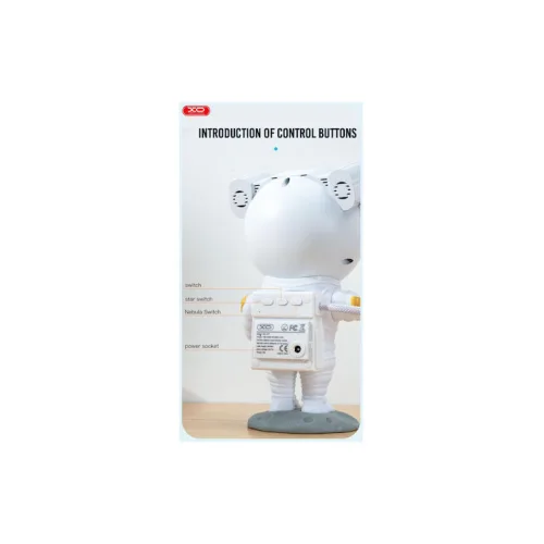 XO Παιδικό Φωτιστικό Projector με Προβολή Αστεριών Λευκό 21x11cm