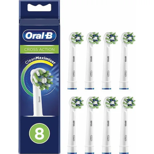 Oral-B CrossAction CleanMaximizer Ανταλλακτικές Κεφαλές για Ηλεκτρική Οδοντόβουρτσα XXL Pack 8τμχ