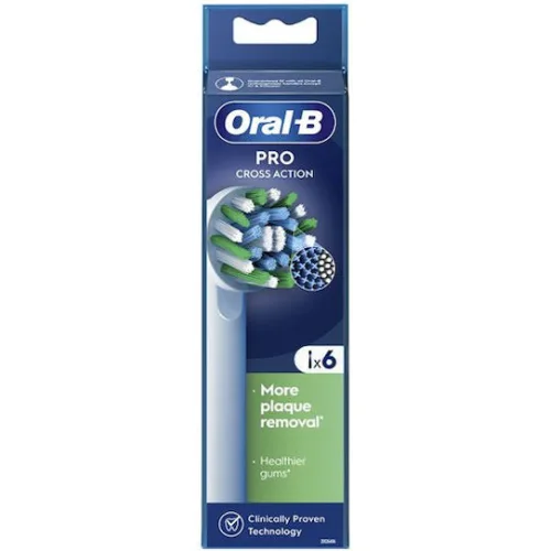 Oral-B Crossaction Ανταλλακτικές Κεφαλές για Ηλεκτρική Οδοντόβουρτσα 6τμχ