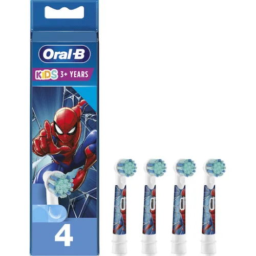 Oral-B Spiderman Extra Soft Ανταλλακτικό για Ηλεκτρική Οδοντόβουρτσα Spiderman για 3+ Χρονών 4τμχ