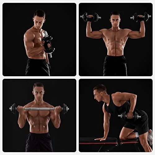 Songmics Αλτήρες Σετ με Μπάρα Συνολικού Βάρους 20kg