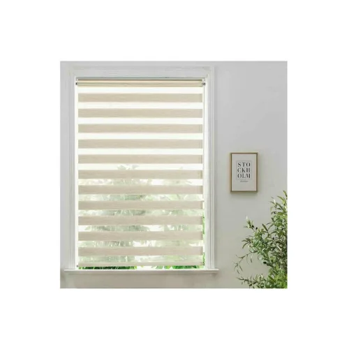 Bormann Ρόλερ Σκίασης Zebra Μερικής Συσκότισης Διπλό Μπεζ Π90xΥ250εκ. 032106