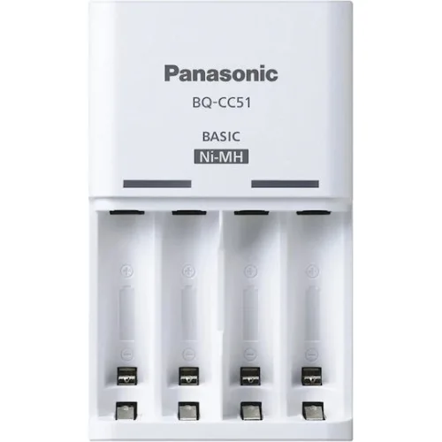 Panasonic Basic BQ-CC51 Φορτιστής 4 Μπαταριών Ni-MH Μεγέθους AA/AAA Σετ με 4x ΑΑ 2000mAh σε Λευκό χρώμα