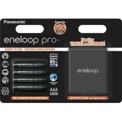 Panasonic Eneloop Pro with Battery Case Επαναφορτιζόμενες Μπαταρίες AAA Ni-MH 930mAh 1.2V 4τμχ