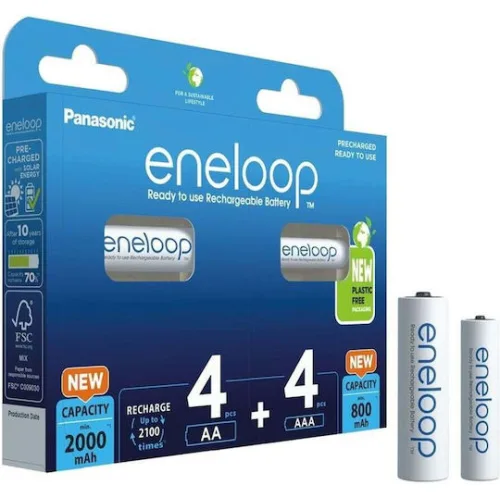 Panasonic Eneloop Επαναφορτιζόμενες Μπαταρίες AA Ni-MH 2000mAh 4τμχ