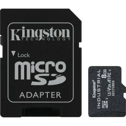 Kingston Industrial microSDHC 8GB Class 10 U3 V30 A1 UHS-I με αντάπτορα