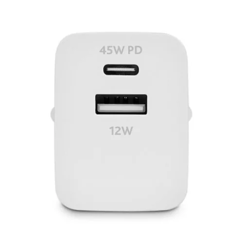 TTEC Φορτιστής Χωρίς Καλώδιο με Θύρα USB-A και Θύρα USB-C 45W Power Delivery Λευκός