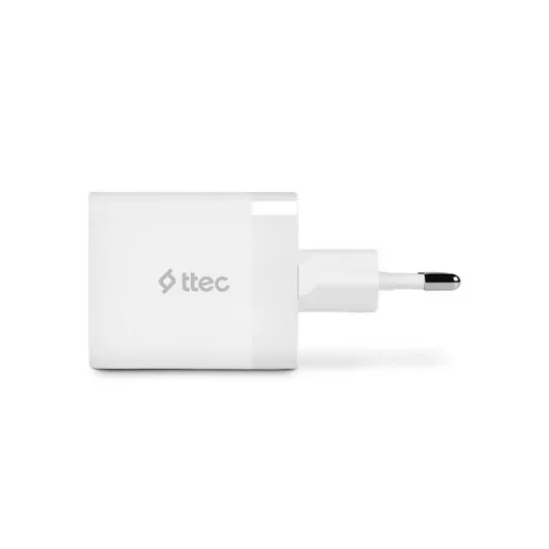 TTEC Φορτιστής Χωρίς Καλώδιο με Θύρα USB-A και Θύρα USB-C 45W Power Delivery Λευκός