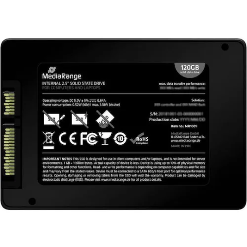 MediaRange SSD 120GB 2.5'' SATA III