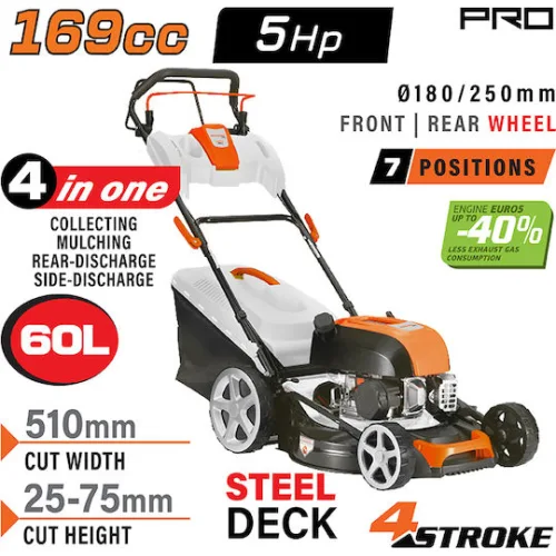 Nakayama Pro PM5510 Αυτοκινούμενη Μηχανή Γκαζόν Βενζίνης 5hp/169cc