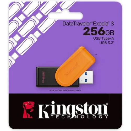 Kingston Datatraveler Exodia S 256GB USB 3.2 Stick Μαύρο