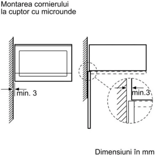 Bosch Εντοιχιζόμενος Φούρνος Μικροκυμάτων 25lt Μαύρος