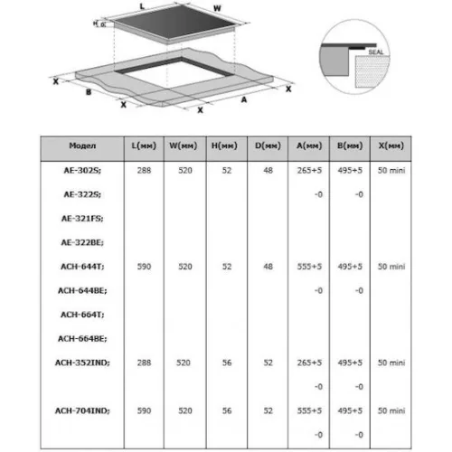 Arielli Domino Κεραμική Εστία Αυτόνομη με Λειτουργία Κλειδώματος 28.8x52εκ.
