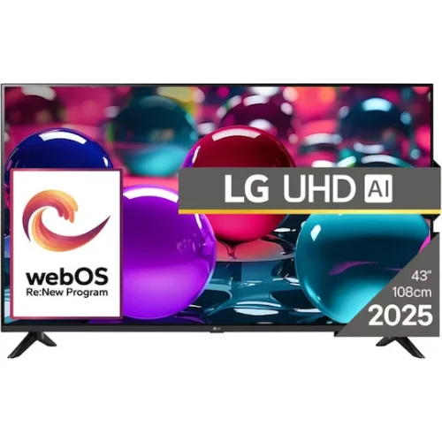 LG Smart Τηλεόραση 43" 4K UHD LED AI UA73 HDR (2025) 43UA73003LA