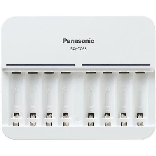 Panasonic Eneloop 8 Slots BQ-CC63 Φορτιστής 8 Μπαταριών Ni-MH Μεγέθους AA/AAA σε Λευκό χρώμα