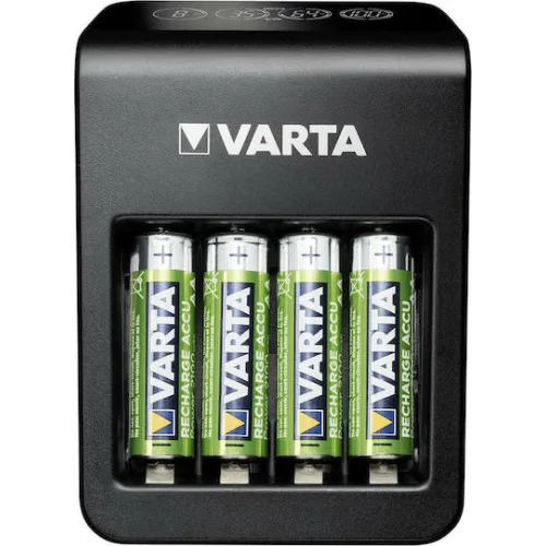 Varta LCD Plug Charger+ 4 Μπαταριών Ni-MH Μεγέθους AA/AAA/9V Σετ με 4x AA 2100mAh