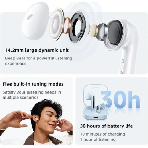 Xiaomi Redmi Buds 6 Active Bluetooth Handsfree Ακουστικά με Αντοχή στον Ιδρώτα και Θήκη Φόρτισης Μπλε