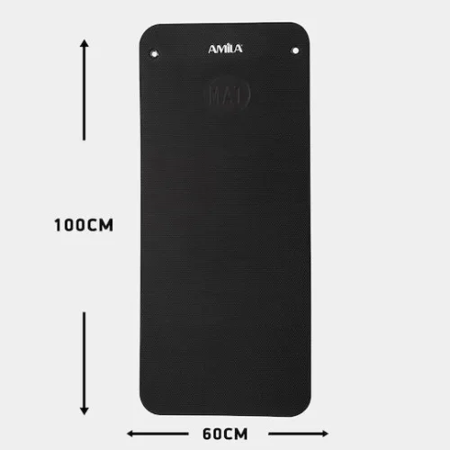 AMILA Στρώμα Γυμναστικής Μαύρο (100x60x1.5cm)