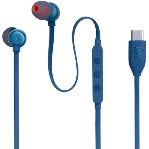 JBL Tune 310C In-ear Handsfree Ακουστικά με Βύσμα USB-C Μπλε
