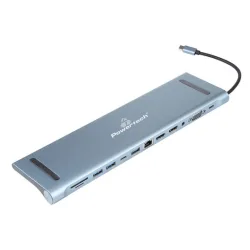 Powertech BYL-2003U2 USB-C Docking Station με HDMI 4K PD Ethernet Γκρι