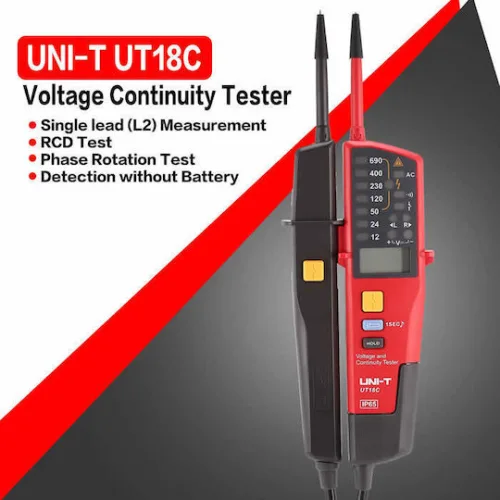 Uni-T Ανιχνευτής Τάσης UT18C AC/DC με Εύρος Μέτρησης 12 - 690V