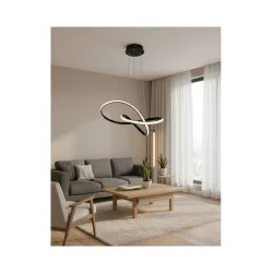 Powertech Κρεμαστό Φωτιστικό Μαύρο LED με Φυσικό Λευκό Φως 50x50x120εκ.