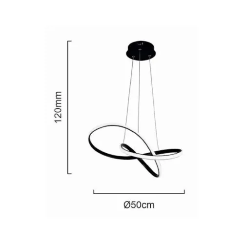 Powertech Κρεμαστό Φωτιστικό Μαύρο LED με Φυσικό Λευκό Φως 50x50x120εκ.