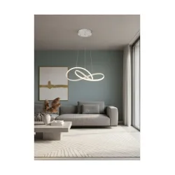 Powertech Κρεμαστό Φωτιστικό Λευκό LED με Φυσικό Λευκό Φως 50x50x120εκ.