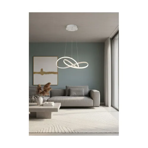 Powertech Κρεμαστό Φωτιστικό Λευκό LED με Φυσικό Λευκό Φως 50x50x120εκ.