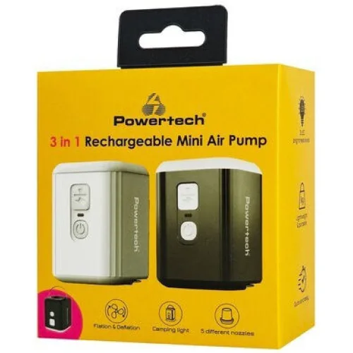 Powertech Επαναφορτιζόμενη Τρόμπα για Φουσκωτά Λευκό