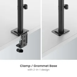 Powertech Βάση Γραφείου για 2 Οθόνες έως 32" με Βραχίονα (PT-1552)