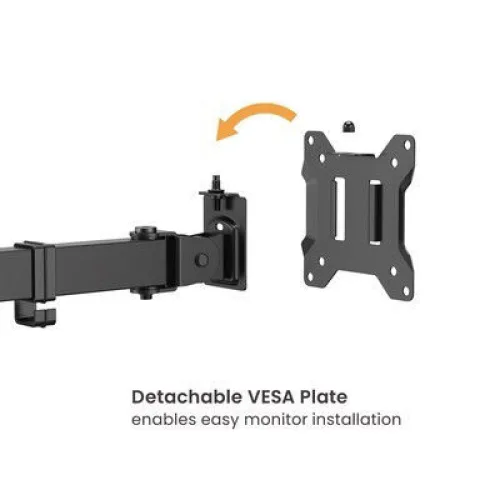 Powertech Βάση Γραφείου για 2 Οθόνες έως 32" με Βραχίονα (PT-1552)